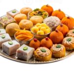 sweets of diwali on beautiful decorative plate